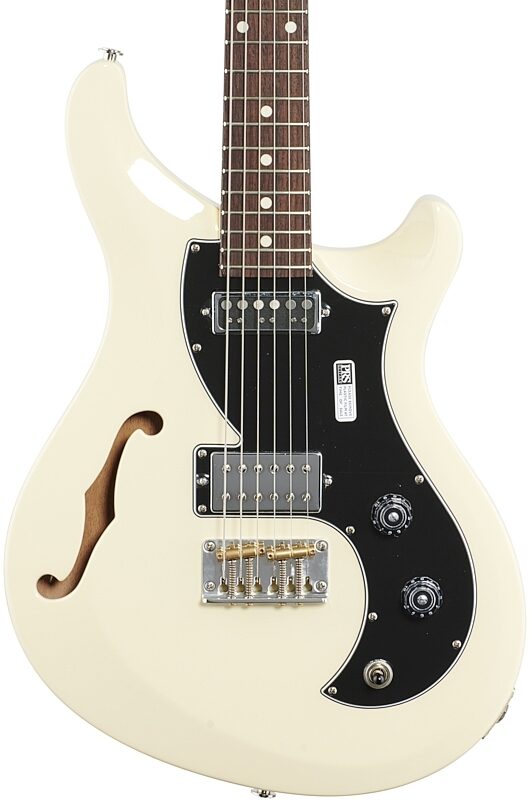 PRS Paul Reed Smith S2 Vela Semi-Hollowbody Electric Guitar (with Gig Bag), Antique White, Body Straight Front