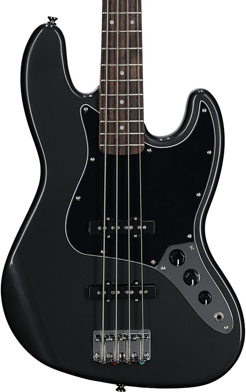 Squier Affinity Jazz Electric Bass, Laurel Fingerboard, Charcoal Frost Metallic, Body Straight Front