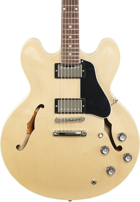 Gibson ES-335 Dot Satin Electric Guitar (with Case), Vintage Natural, Body Straight Front