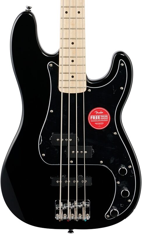 Squier Affinity Precision PJ Electric Bass, Maple Fingerboard, Black, Body Straight Front