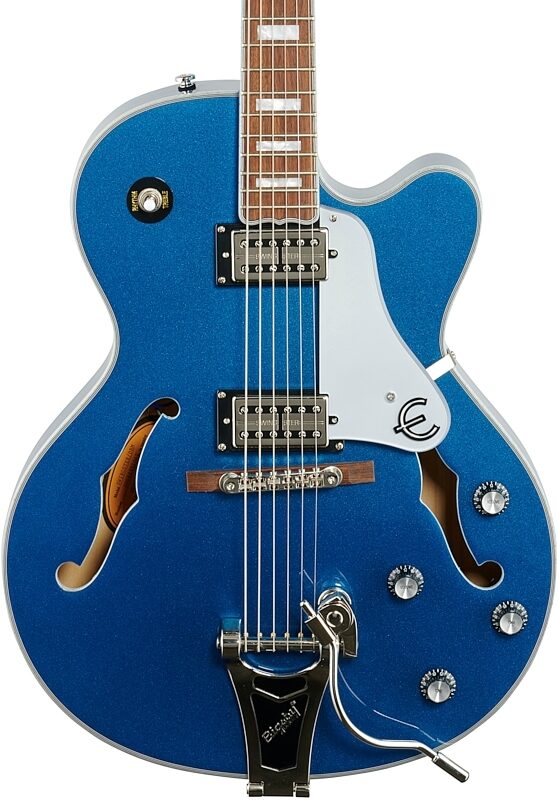 Epiphone Emperor Swingster Electric Guitar, Delta Blue Metallic, Body Straight Front