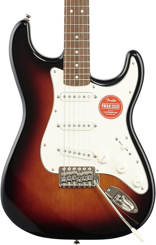 Squier Classic Vibe '60s Stratocaster Electric Guitar, with Laurel Fingerboard, 3-Color Sunburst, Body Straight Front