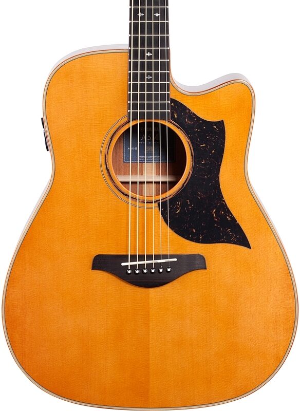 Yamaha A5M Dreadnought Acoustic-Electric Guitar (with Case), Vintage Natural, Body Straight Front