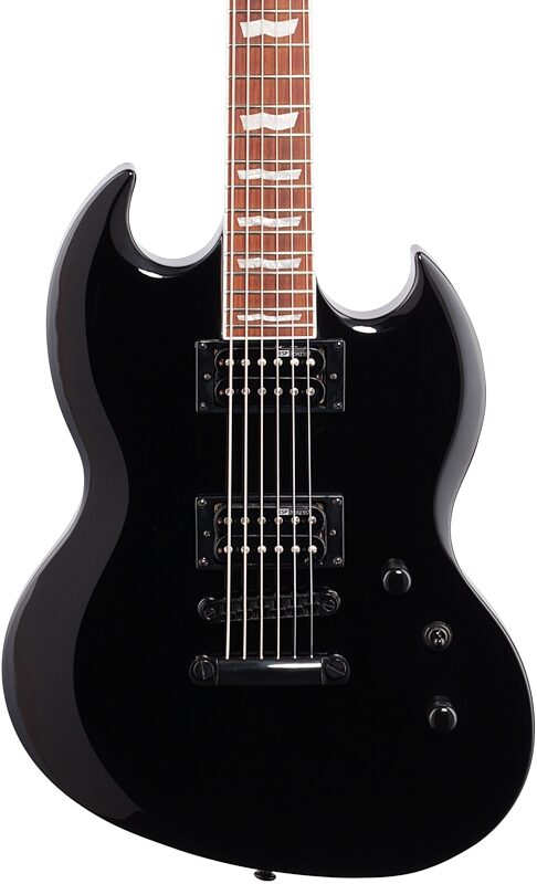 ESP LTD Viper 201B Electric Baritone Guitar, Black, Body Straight Front