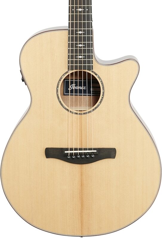 Ibanez AEG200 Acoustic-Electric Guitar, Natural Low Gloss, Body Straight Front
