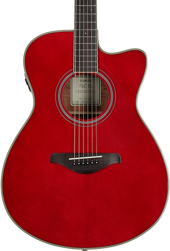 Yamaha FSC-TA Cutaway TransAcoustic Guitar, Ruby Red, Body Straight Front