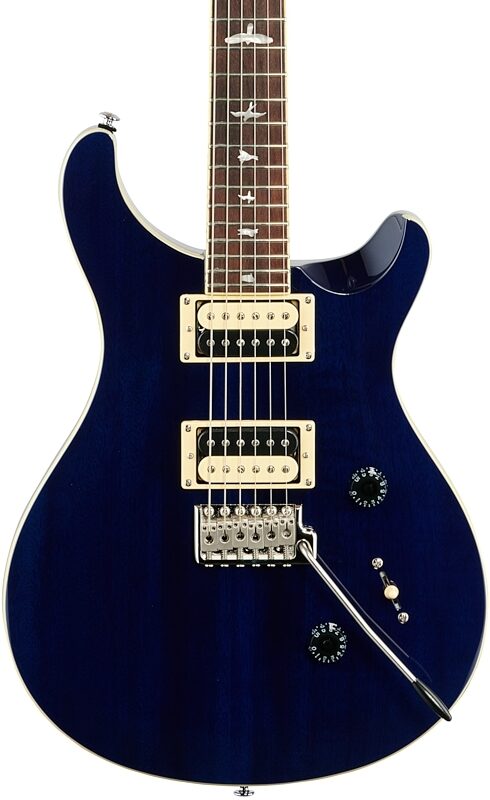 PRS Paul Reed Smith SE Standard 24 Electric Guitar (with Gig Bag), Translucent Blue, Body Straight Front