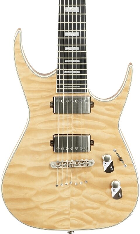 Dean Exile Select 7 Quilt Top Electric Guitar, 7-String, Satin Natural, Body Straight Front