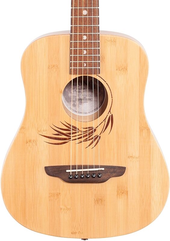 Luna Safari Bamboo Travel Acoustic Guitar (with Gig Bag), New, Body Straight Front