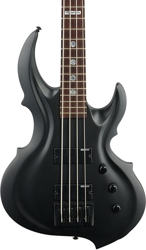ESP LTD Tom Araya TA204FRX Electric Bass, Black Satin, Body Straight Front