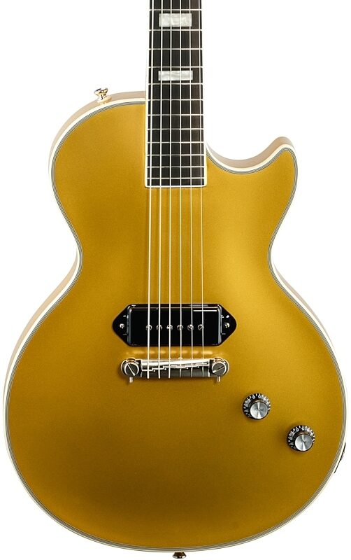 Epiphone Jared James Nichols Gold Glory Les Paul Custom Electric Guitar (with Hard Bag), New, Body Straight Front