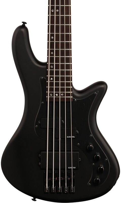 Schecter Stiletto Stealth-5 Electric Bass, 5-String, Satin Black, Body Straight Front