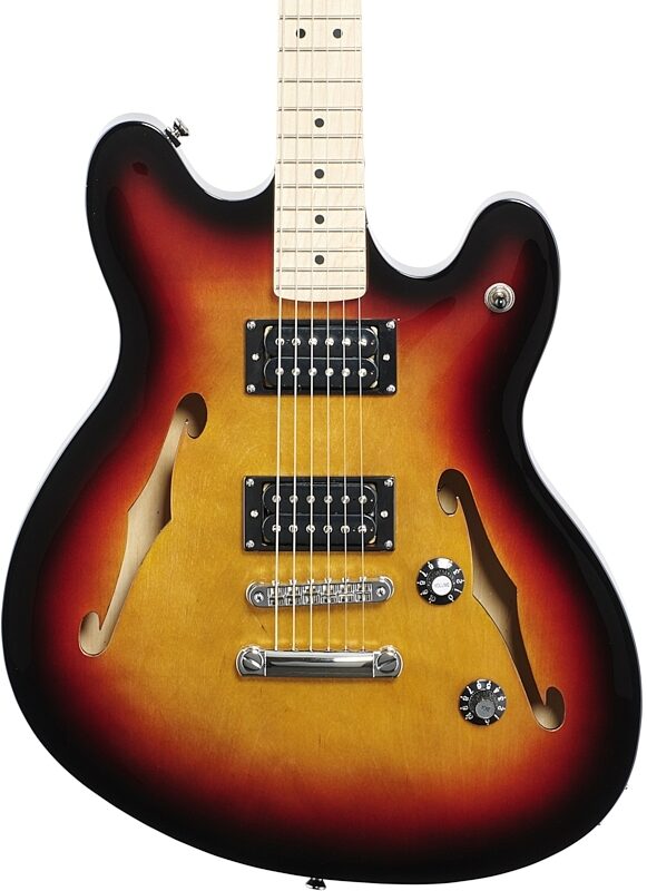 Squier Affinity Starcaster Electric Guitar, Maple Fingerboard, 3-Color Sunburst, Body Straight Front