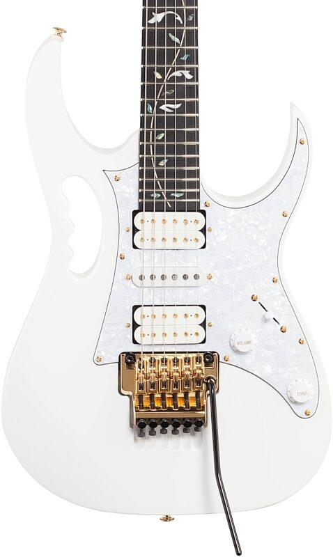 Ibanez JEM7VP Steve Vai Signature Electric Guitar (with Gig Bag), White, Body Straight Front