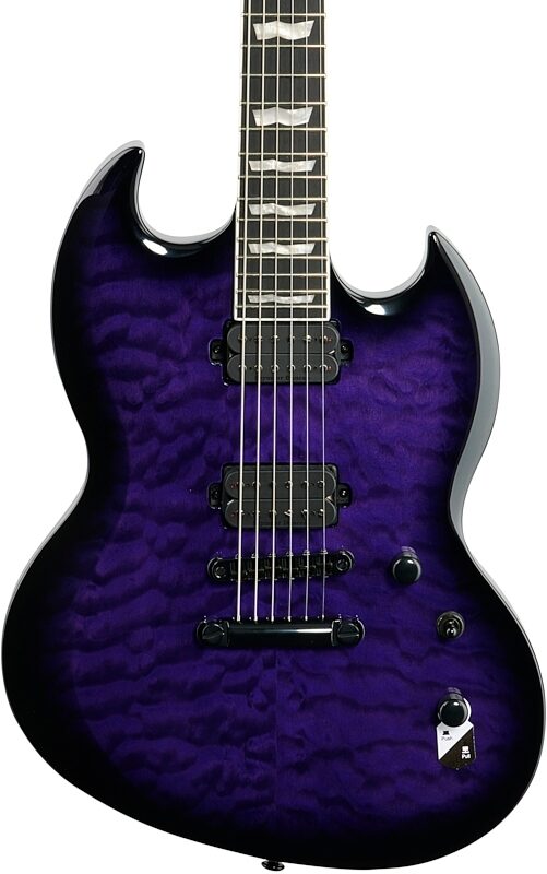 ESP LTD Viper 1000 Electric Guitar, See-Thru Purple Sunburst, Body Straight Front