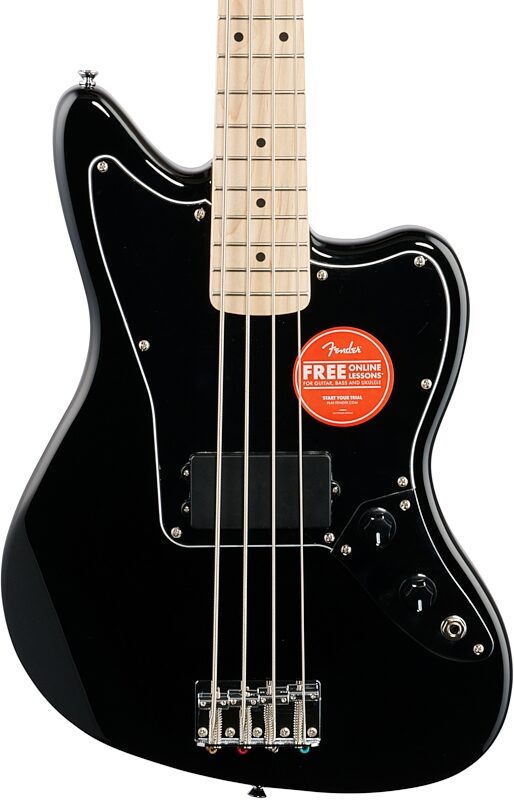 Squier Affinity Jaguar Bass H Electric Bass, Maple Fingerboard, Black, Body Straight Front