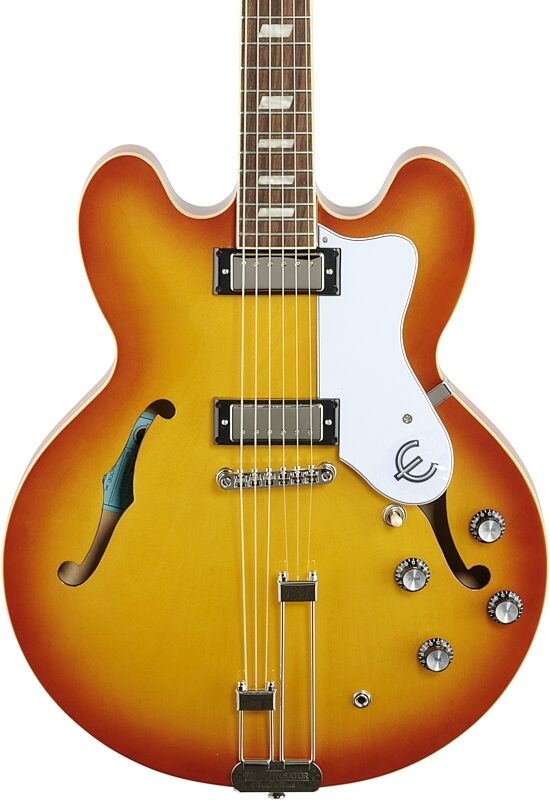 Epiphone Riviera Semi-Hollowbody Archtop Electric Guitar, Royal Tan, Body Straight Front