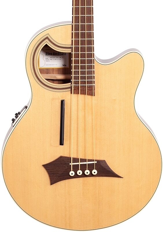 Warwick RockBass Alien Deluxe Thinline Acoustic-Electric Bass (with Gig Bag), Natural, Body Straight Front
