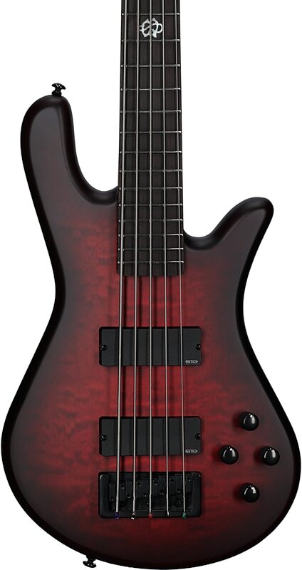 Spector NS Pulse II Electric Bass, 5-String (with Gig Bag), Black Cherry Matte, Body Straight Front