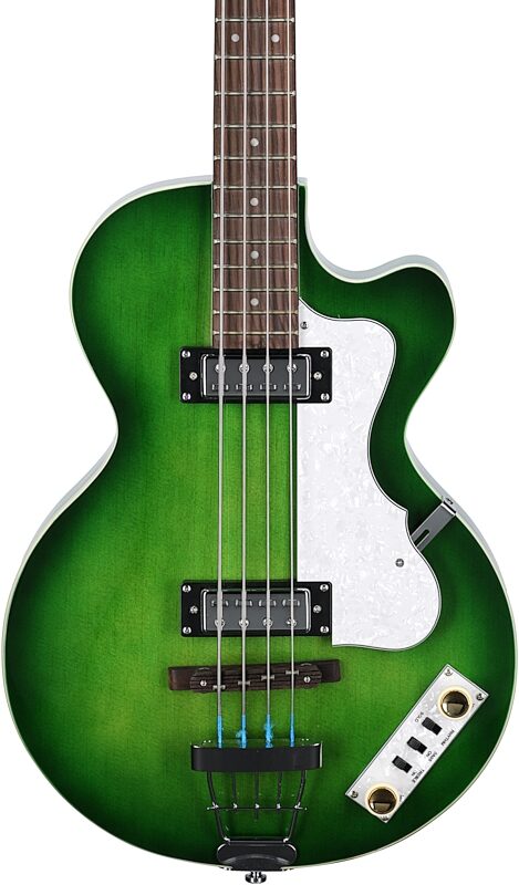 Hofner Ignition Club Electric Bass, Green Burst, Body Straight Front