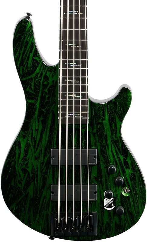 Schecter C-5 Silver Mountain Electric Bass, Toxic Venom, Body Straight Front