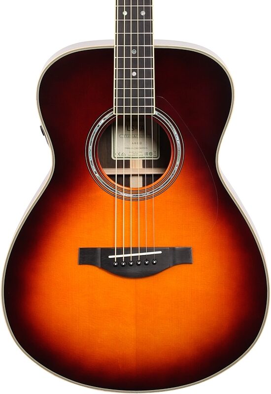Yamaha LS-TA TransAcoustic Acoustic-Electric Guitar (with Gig Bag), Brown Sunburst, Body Straight Front