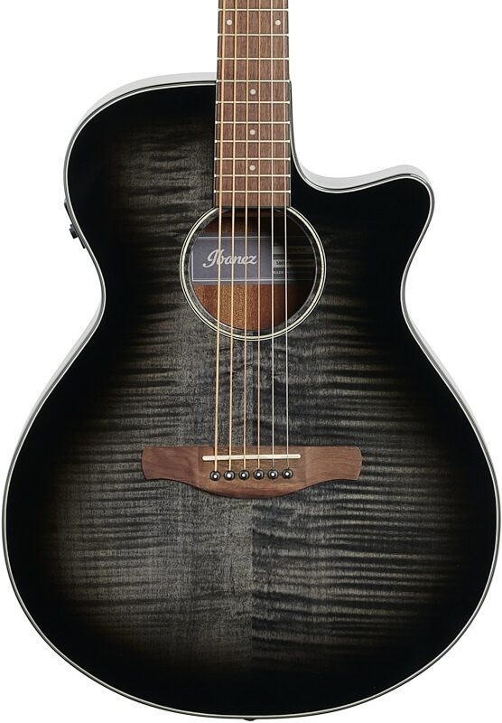 Ibanez AEG70 Acoustic-Electric Guitar, Transparent Charcoal Burst, Body Straight Front