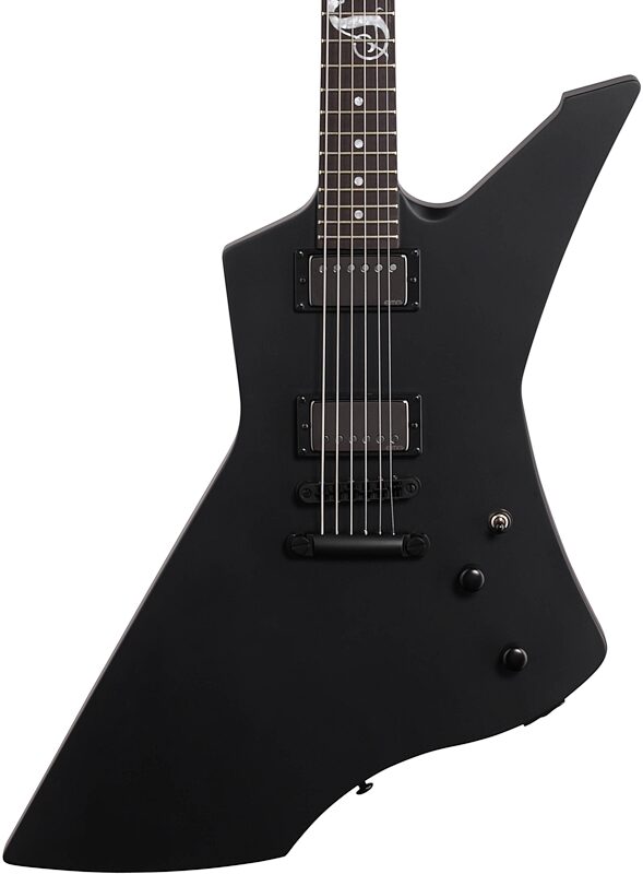 ESP LTD James Hetfield Snakebyte Electric Guitar (with Case), Satin Black, Body Straight Front