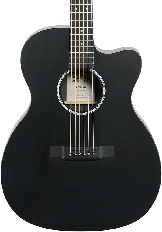 Martin OMC-X1E Acoustic-Electric Guitar, Black, Body Straight Front