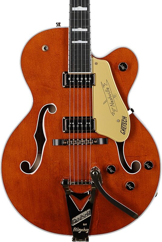 Gretsch G6120TG-DS Players Edition Nashville Electric Guitar (with Case), Roundup Orange, Body Straight Front