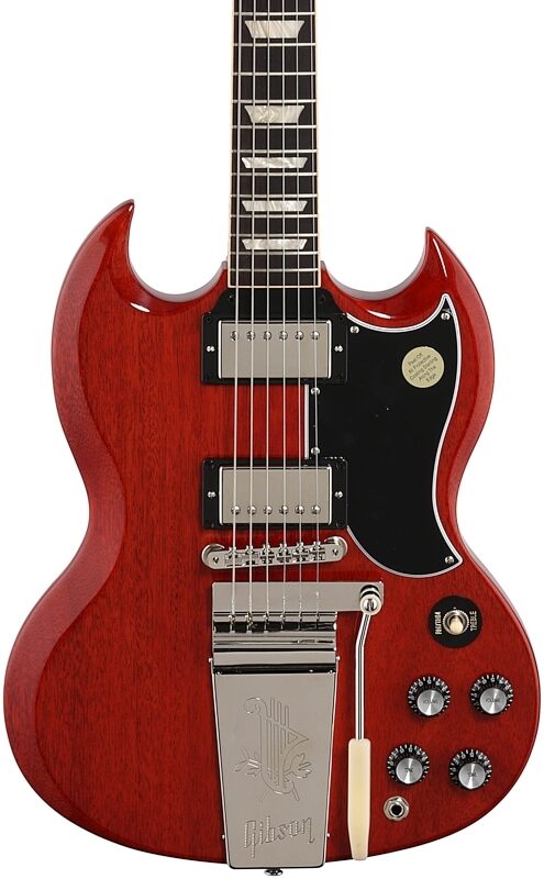 Gibson SG Standard 61 Maestro Vibrola Electric Guitar (with Case), Vintage Cherry, Body Straight Front