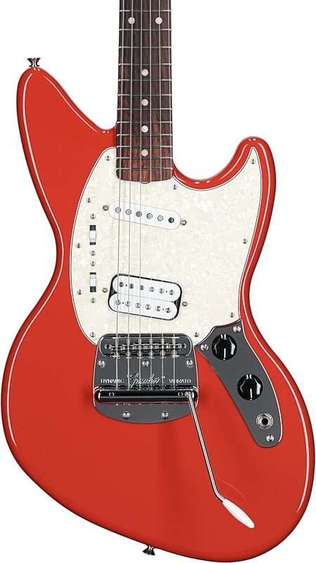 Fender Kurt Cobain Jag-Stang Electric Guitar (with Gig Bag), Fiesta Red, Body Straight Front