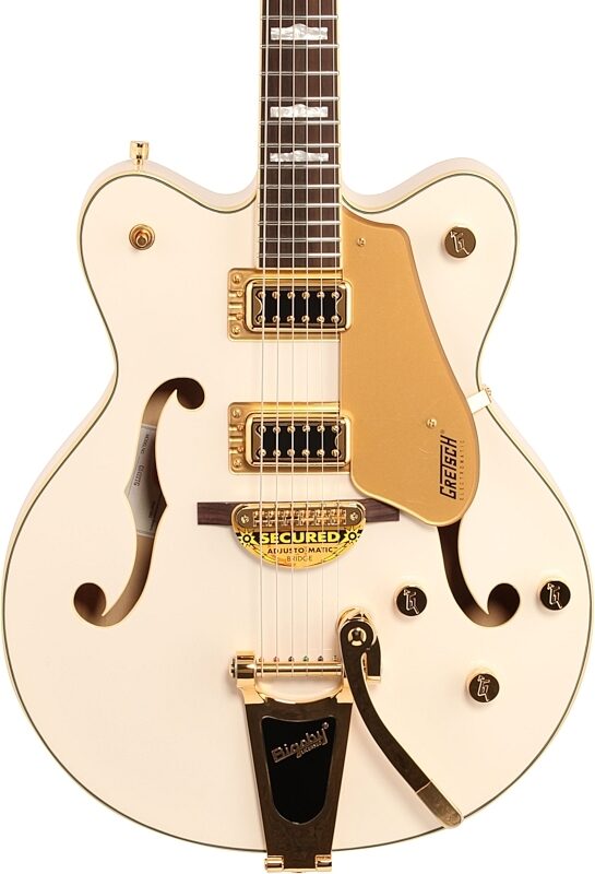Gretsch G5422TG Electromatic Hollowbody Double Cutaway Electric Guitar with Bigsby, Snow Crest White, Body Straight Front