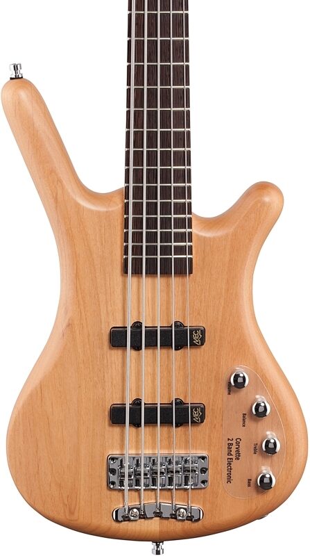 Warwick RockBass Corvette Basic 5 Electric Bass, 5-String, Natural Satin, Active EQ, Wenge Fingerboard, Body Straight Front