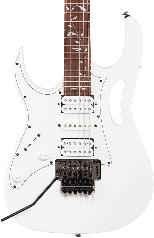 Ibanez JEMJRL Steve Vai JEM Junior Electric Guitar, Left-Handed, White, Body Straight Front