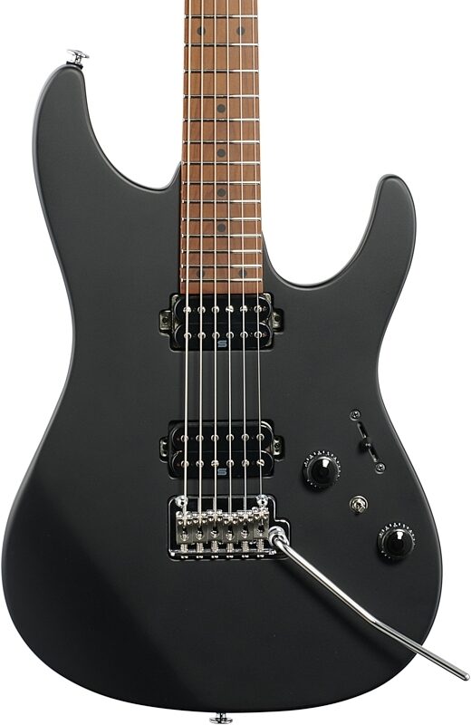 Ibanez Prestige AZ2402 Electric Guitar (with Case), Black Flat, Body Straight Front