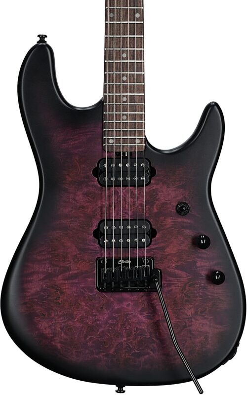 Sterling by Music Man Jason Richardson 6 Cutlass Electric Guitar (with Gig Bag), Cosmic Purple Burst, Body Straight Front