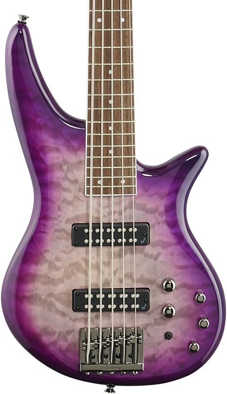 Jackson JS3QV Spectra Electric Bass, 5-String (with Laurel Fingerboard), Purple Phaze, Body Straight Front