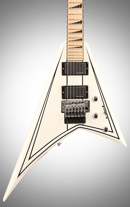 Jackson X Series Rhoads RRX24M Electric Guitar, Maple Fingerboard, Snow White with Black Pinstripes, Body Straight Front