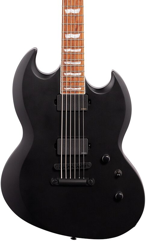 ESP LTD Viper-400B Baritone Electric Guitar, Satin Black, Body Straight Front
