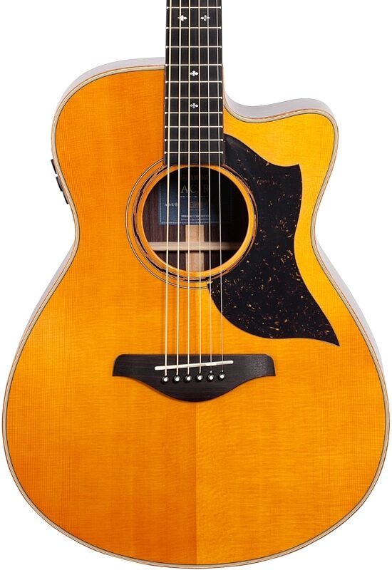 Yamaha AC5R Concert Acoustic-Electric Guitar (with Case), Vintage Natural, Body Straight Front