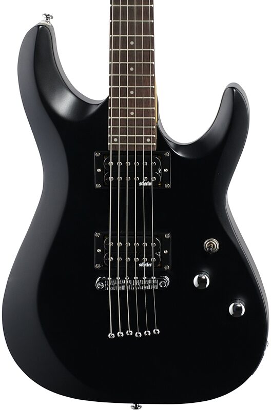Schecter C-6 Deluxe Electric Guitar, Satin Black, Body Straight Front