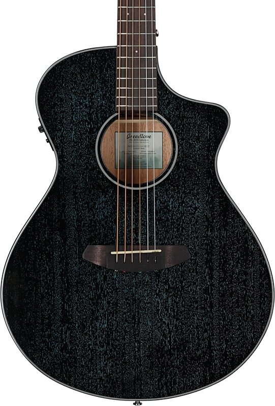 Breedlove ECO Rainforest S Concert CE Acoustic-Electric Guitar, Midnight Blue, Body Straight Front