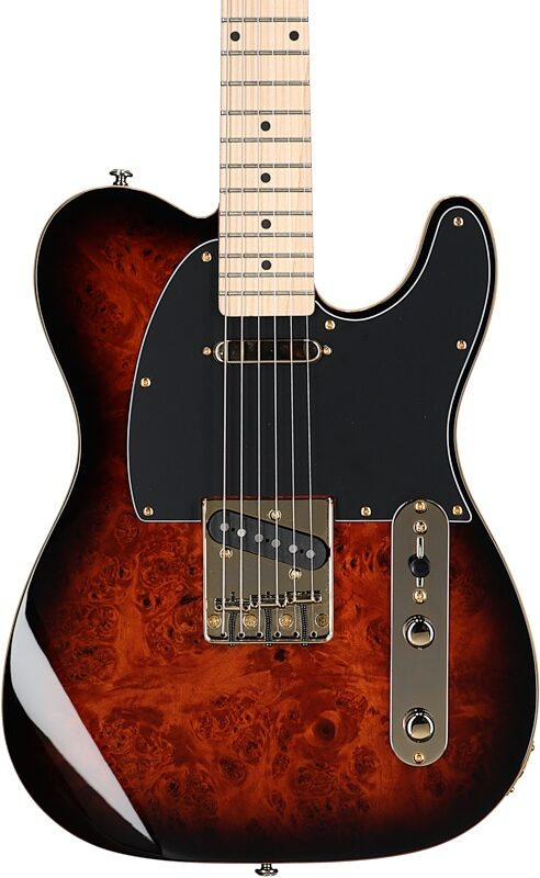Michael Kelly Custom Collection '50s Burl Electric Guitar, Burl Burst, Body Straight Front