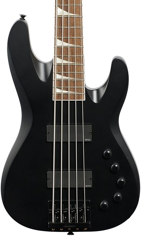 Jackson X Ellefson CBX V Concorde Electric Bass, 5-String (with Laurel Fingerboard), Satin Black, Body Straight Front