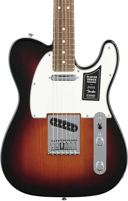 Fender Player Telecaster Pau Ferro Electric Guitar, 3-Color Sunburst, Body Straight Front