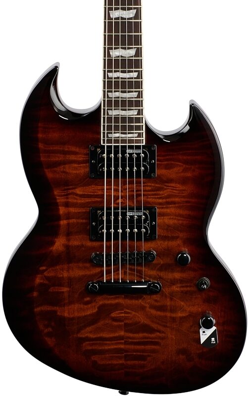 ESP LTD Viper 256QM Electric Guitar, Dark Brown Sunburst, Blemished, Body Straight Front