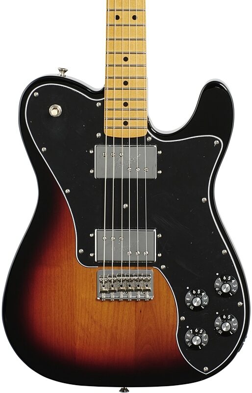 Fender Vintera '70s Telecaster Deluxe Electric Guitar, Maple Fingerboard (with Gig Bag), 3-Color Sunburst, Body Straight Front
