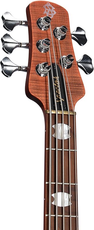 Spector Euro 5 RST Electric Bass, 5-String (with Gig Bag), Sienna Stain Matte, Serial Number 21NB18579, Headstock Left Front