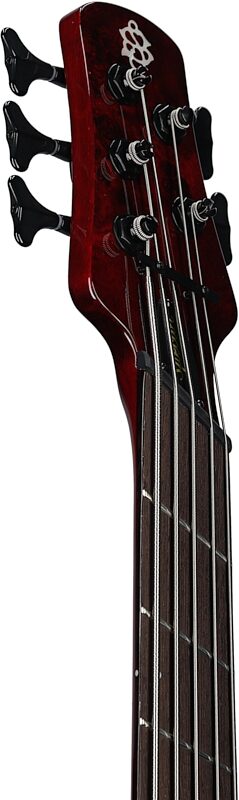 Spector NS Dimension Multi-Scale 5-String Bass Guitar (with Bag), Inferno Red Gloss, Serial Number 21W220598, Headstock Left Front